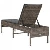 Leżak z poduszką Szary 55x200x44cm Polirattan