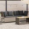 Sofa ogrodowa z poduszkami Jasnoszary polirattan