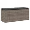Ławka ogrodowa z poduszką Szara 110x40x44 cm Polirattan
