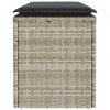 Ławka ogrodowa z poduszką Jasnoszara 110x40x44 cm Polirattan