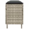 Ławka ogrodowa z poduszką Jasnoszara 110x30x40,5 cm Polirattan