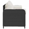 Sofa ogrodowa z poduszkami, 3-osobowa, czarna, polirattan