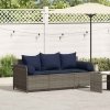 3-osobowa sofa ogrodowa z poduszkami, szara, polirattan