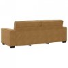 Sofa 3-osobowa, brązowa, 180 cm, tapicerowana aksamitem