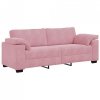 Sofa 3-osobowa, różowa, 178 cm, aksamit