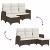 Rozkładana Sofa Ogrodowa z Poduszkami w Kształcie Litery L