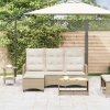 Rozkładana Sofa Ogrodowa z Poduszkami w Kształcie Litery L