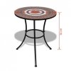 Stolik bistro, terakota i biel, 60 cm, mozaikowy