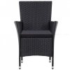 5-cz. zestaw mebli ogrodowych, rattan PE, czarny