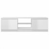 Szafka pod TV z oświetleniem LED, biała, połysk, 120x30x35,5 cm