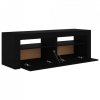 Szafka pod TV z oświetleniem LED, czarna, 120x35x40 cm