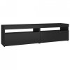 Szafki pod TV z oświetleniem LED, 2 szt., czarne, 75x35x40 cm