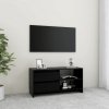 Szafka pod telewizor, czarna, 80x31x39 cm, lite drewno sosnowe