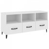 Szafka pod TV, biała, 102x35x50 cm, materiał drewnopochodny