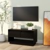 Szafka pod telewizor, czarna, 74x34x40 cm, lite drewno sosnowe