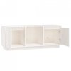 Szafka pod telewizor, biała 110,5x35x44 cm, lite drewno sosnowe