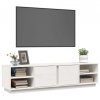 Szafka pod telewizor, biała, 156x40x40 cm, lite drewno sosnowe