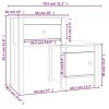 Szafka nocna, szara, 79,5x38x65,5 cm, lite drewno sosnowe