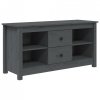 Szafka pod telewizor, szara, 103x36,5x52 cm, drewno sosnowe