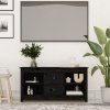 Szafka pod telewizor, czarna, 103x36,5x52 cm, drewno sosnowe