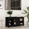 Szafka pod telewizor, czarna, 103x36,5x52 cm, drewno sosnowe