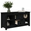 Szafka pod telewizor, czarna, 103x36,5x52 cm, drewno sosnowe