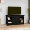 Szafka pod telewizor, czarna, 103x36,5x52 cm, drewno sosnowe