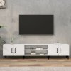 Szafka pod TV, wysoki połysk, biała, 180x31,5x40 cm
