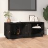 Szafka pod TV, czarna, 105x34x40 cm, lite drewno sosnowe