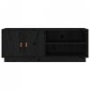 Szafka pod TV, czarna, 105x34x40 cm, lite drewno sosnowe