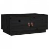 Stolik kawowy, czarny, 80x50x35 cm, lite drewno sosnowe
