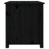 Stolik kawowy, czarny, 71x49x55 cm, lite drewno sosnowe