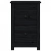 Szafki nocne, 2 szt., czarny, 40x35x61,5cm, lite drewno sosnowe