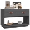 Szafka pod telewizor, szara, 90x40x60 cm, lite drewno sosnowe