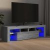 Szafka TV z oświetleniem LED, szary dąb sonoma, 140x36,5x40 cm