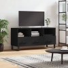 Szafka pod TV, czarna, 102x36x50 cm, materiał drewnopochodny
