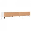 Szafka pod TV, biała, 150x36x30 cm, materiał drewnopochodny