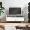 Szafka pod TV, biała, 100x34,5x44,5 cm, materiał drewnopochodny