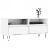 Szafka pod TV, biała, 100x34,5x44,5 cm, materiał drewnopochodny