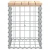 Ławka ogrodowa, gabion, 33x31x42 cm, lite drewno sosnowe