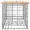 Ławka ogrodowa, z gabionem, 103x44x42 cm, lite drewno sosnowe