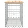 Ławka ogrodowa z gabionem, 83x31,5x42 cm, lite drewno sosnowe