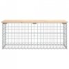 Ławka ogrodowa, gabion, 103x44x42 cm, lite drewno sosnowe