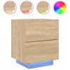 Szafki nocne z LED, 2 szt., dąb sonoma, materiał drewnopochodny