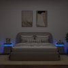 Szafki nocne z LED, 2 szt., szarość betonu, 35x39x55 cm