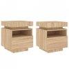 Szafki nocne z LED, 2 szt., dąb sonoma, 40x39x48,5 cm
