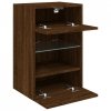 Ścienne szafki TV z LED, 2 szt., brązowy dąb, 40x30x60,5 cm