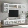 Szafki TV, z LED, 2 szt., białe, 80x30x30 cm