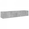 Ścienne szafki TV z LED, 2 szt., szarość betonu, 80x35x31 cm