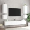 Ścienna szafka TV z LED, biała, 100x35x31 cm